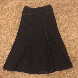 Lightweight black/dark denim skirt